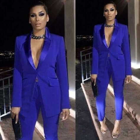 Women's Tuxedo Suit, Tuxedo Looks For Women, Deep Purple Suits For Women, Royal Blue Pants Suit Women, Tuxedo For Women Wedding, Matric Dance Suits For Ladies, Royal Blue Suits Women, Pants Suits For Women Wedding, Women Tuxedo Wedding