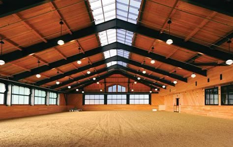 Stable With Indoor Arena, Indoor Riding Arenas, Fancy Horse Stables, Indoor Arena Horse, Fancy Stables, Fancy Horse Barns, Indoor Horse Riding Arena, Beautiful Stables, Luxury Horse Barns