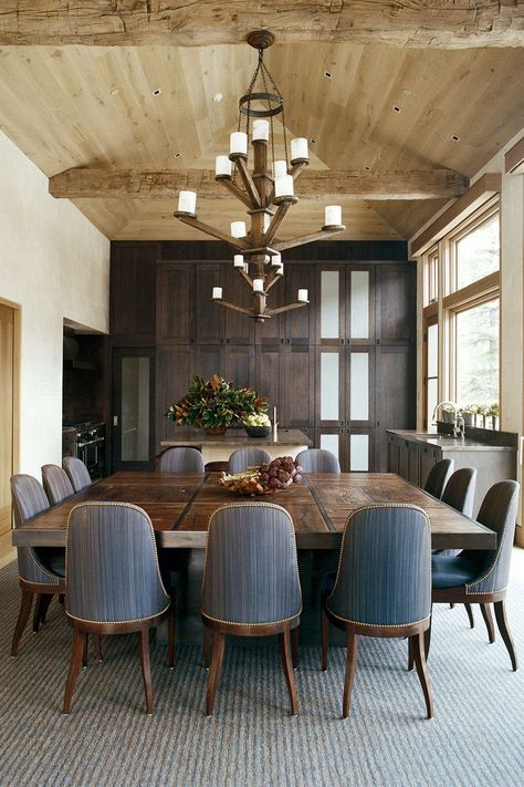 Stephen Sills, Square Dining Room Table, Bright Dining Rooms, Dining Room Trends, Large Dining Room Table, Dining Room Contemporary, House Ceiling Design, Dinning Room Design, Small Kitchens