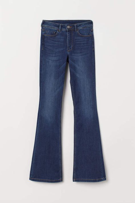 H&M - Mini Flare Regular Jeans - Blue #under$20 #summer #H&M #ad Mini Flare Jeans, Womens Flare Jeans, High Waisted Flare Jeans, Jean Flare, High Waisted Flares, Old Navy Women, Flared Jeans, Denim Blue, High Jeans