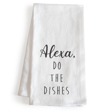 PRICES MAY VARY. Bring joy to your kitchen with our Alexa Do the Dishes towel and get a quick laugh from guests; Novelty tea towels brighten your happy place as you cook and celebrate The perfect housewarming novelty gift for kitchen, our 18x24 inch funny dish towel with saying is a funny hand towel that anyone can appreciate Line trays with our Alexa dish towel with funny designs or use this kitchen funny dish towel as hot pad; Wipe hands or water droplets using our flour sack dish towel kitche Corks Are For Quitters, Funny Tea Towels, Flour Sack Dish Towels, Kitchen Quotes, Towel Decor, Towel Crafts, Cotton Hand Towels, Kitchen Humor, Flour Sack Towels