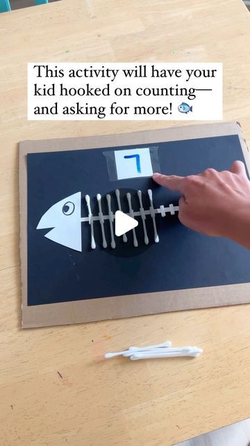 Number 10 Activities For Preschool, Number 6 Activities For Preschool, Number 5 Activities For Preschool, Toddler Entertainment, Preschool Math Centers, Skeleton Fish, Preschool Art Projects, November Activities, Counting Activity