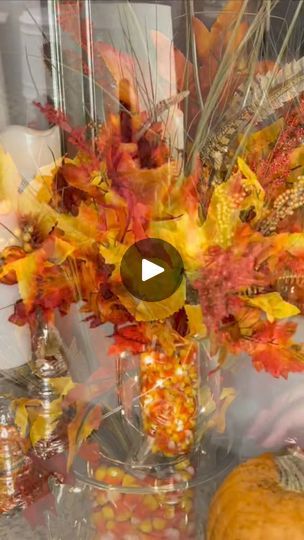 2.5M views · 32K reactions | THIS IS ACTUALLY A REAL GOOD IDEA 🙌🏽🧡

[🎥Kim (Lolli Kits):louisianawoman1] | By Dollar Tree Addicts | Facebook Diy Fall Flower Arrangements Dollar Tree, Candy Corn Vase Filler, Dollar Tree Glass Pumpkin Jar, Candy Corn Vase, Dollar Tree Pumpkin Candle Holder, Thanksgiving Candy, Candy Corn Crafts, Holiday Iphone Wallpaper, Dollar Tree Hacks