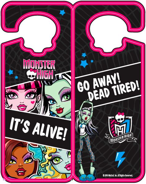 etiquetas Monster High Monster High Poster Prints, Door Hangers Aesthetic, Door Decorations Bedroom Diy, Monster High Locker, Things To Print Out For Your Room, Door Ideas For Bedroom, Monster High Room Decor, Monster High Poster, Monster High Diy