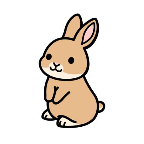 Cute brown bunny Cute Characters Animals, Cute Easy Bunny Drawings, Brown Bunny Drawing, Cute Sticker Ideas Easy, Cute Characters Drawing, Cute Animals Drawings Easy, Bunny Cartoon Drawing, Cartoon Animals Drawing, Bunny Drawing Easy