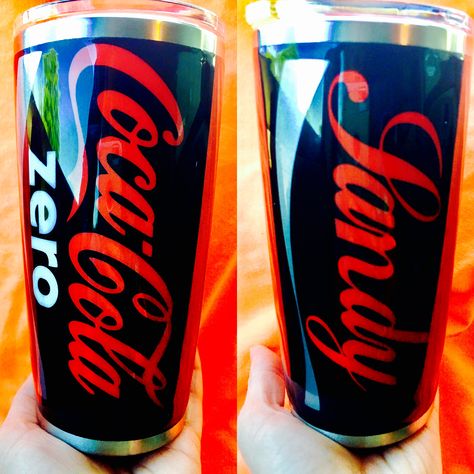 Coke Zero custom tumbler Yeti Cup Designs, Fancy Cup, Bambi And Thumper, Cricut Air, Glitter Tumbler Cups, Yeti Cup, Coke Zero, Custom Tumbler Cups, Tumbler Cups Diy