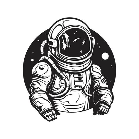 Astronaut Vector, The Astronaut, Hand Drawn Illustration, Drawn Illustration, Art Hand, Vector Art, Hand Drawn, Vector Free, Royalty