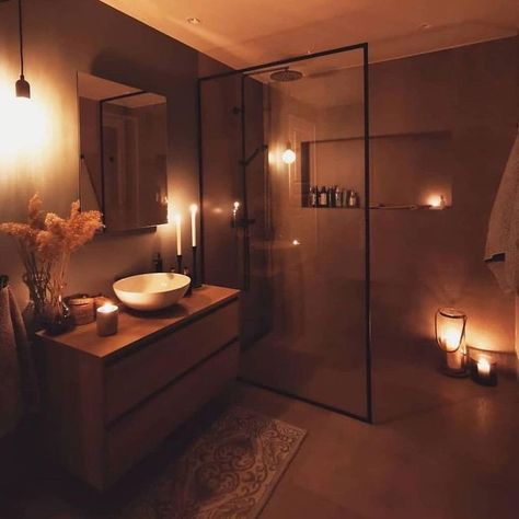 Candle and Dim Lighting Room Candles, Lights Bathroom, Dim Light, Diy Apartment Decor, Candle Room, Décor Diy, House Interior Decor, Kitchen Projects, Beautiful Bathrooms