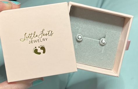 Are you team Rose Gold or Silver?! ✨ Personally, I’ve always loved Rose Gold but Silver is such a staple piece that goes with everything! Which is your fav? Featured is The 3mm Halo Studs with Breastmilk Inclusion & Sparkle ✨ https://littlefootsjewelry.com/product/breastmilk-earrings/ #breastmilkjewelry #rosegold #sterlingsilverjewelry #sterlingsilver #rosegoldjewelry #jewelrymaking #smallbusiness #smallbizlife #shopsmall #christmas #christmasgifts #momlife #mama #newbornphotography #... Breastmilk Earrings, Breastmilk Jewelry, Foot Jewelry, Rose Gold Jewelry, Breast Milk, Staple Pieces, Small Shop, Newborn Photography, Sterling Silver Jewelry