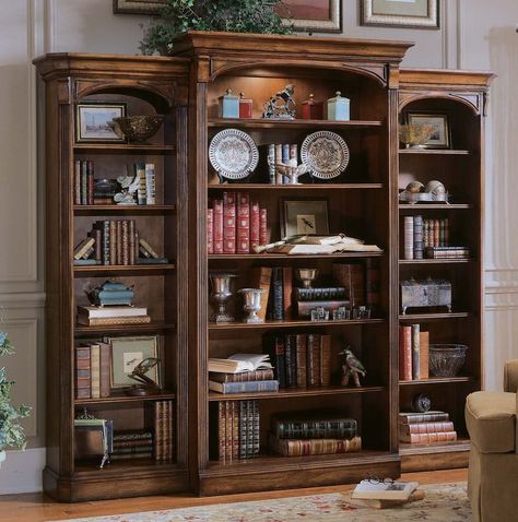 Brookhaven 82" H Bookcase in Medium Clear Cherry Apothecary Decor, Library Bookcase, Tall Bookcases, Bookcase Wall, Open Bookcase, Etagere Bookcase, Standing Shelves, Wood Bookcase, House Decorations