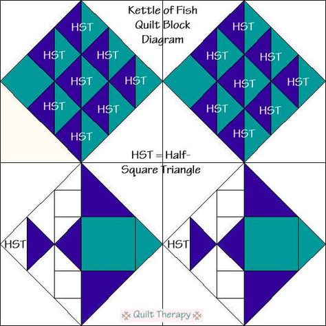 Fish Quilt Block Tutorial – Quilting Fish Quilt Block, Fish Sewing, Fish Chowder Recipe, Fish Quilt Pattern, Ocean Quilt, Nautical Quilt, Fish Chowder, Fish Quilt, Chowder Recipe