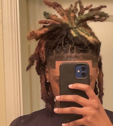 Men Dread Styles Short, Stud Loc Styles, Mens Dreadlock Styles Medium, Dreads Dyed Men, Dreads Color Ideas Locs Men, Ginger Locs Men, Men Locs Styles, Instant Locs Men, Colored Locs Men