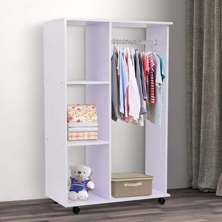 Ebern Designs Riles 80cm Wide Clothes Storage System | Wayfair.co.uk Clothes Storage Systems, Open Wardrobe, Particle Wood, Clothes Closet Organization, Cupboard Wardrobe, Wardrobe Solutions, Hanging Shelf, Clothes Rail, Closet Shelves