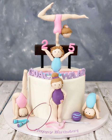 Barbie Gymnastics Cake, Gymnastics Themed Cake, Gymnastics Cakes For Girls Birthday, Gymnastic Cake Ideas, Gymnastics Cake Ideas, Gymnastic Cake, Gymnastics Birthday Cakes, Gymnastics Cake, Gymnastics Cakes