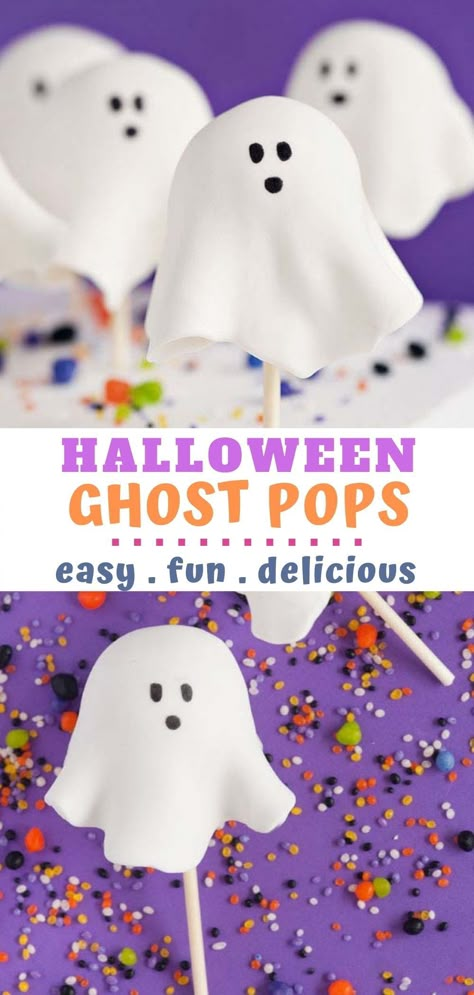 Ghost Cake Pops, Halloween Ghost Cake, Ghost Pops, Fall Cake Pops, Halloween Themed Desserts, Halloween Cakes Easy, Cake Pop Designs, Ghost Cake, Halloween Food Appetizers