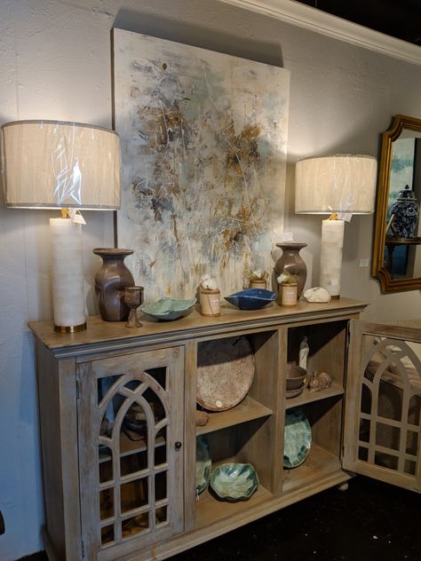 McCarty pottery @lejardin Displaying Pottery In Your Home, Mccarty Pottery Display, Peters Pottery, Townhouse Inspiration, Mccoy Pottery Planter, Mccoy Pottery Vases Modern, Mccarty Pottery, Pottery Display, Painting Old Furniture