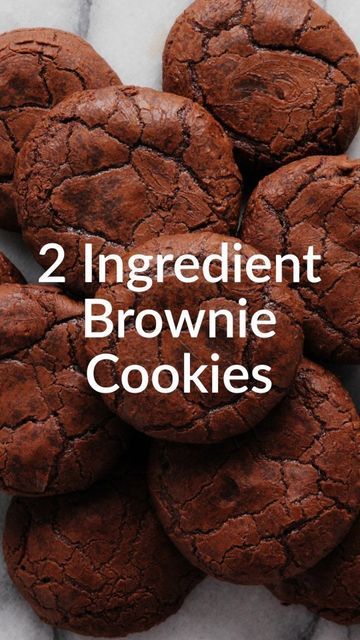 Kirbie's Cravings on Instagram: "2 Ingredient Brownie Cookies! If you need a last-minute easy cookie recipe, this is it! These chewy fudgy brownie cookies are so easy to make. Full recipe on the blog (search for "2 Ingredient Flourless Brownie Cookies") or click on the link in my profile https://kirbiecravings.com/2-ingredient-flourless-brownie-cookies/" 2 Ingredient Chocolate Cookies, Couple Ingredient Desserts, Easy Brownie Cookies 3 Ingredients, 2 Ingredient Brownies Keto, 2 Ingredients Brownies, Easy Brownie Recipe 3 Ingredients, 2 Ingredient Brownies, Flourless Brownie, 3 Ingredient Brownies