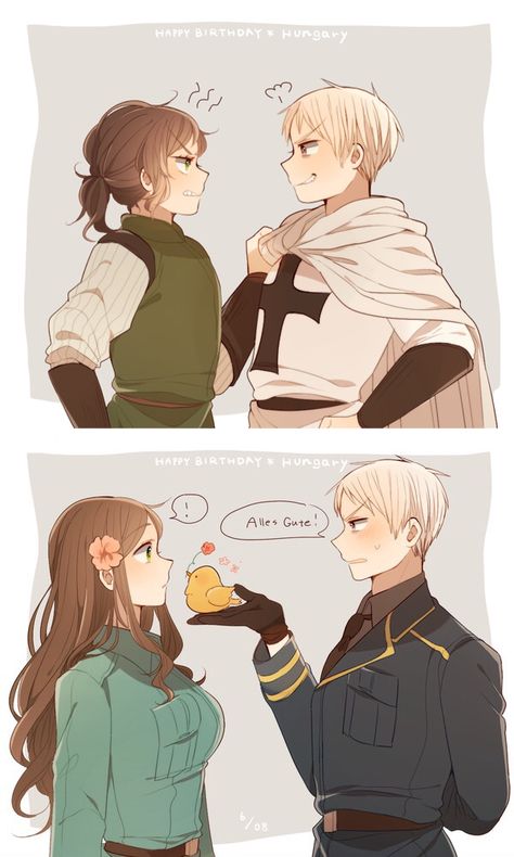 Prussia X Hungary Hetalia, Austria X Prussia Hetalia, Austria And Hungary Hetalia, Aph Hungary, Hungary Hetalia, Austria Hetalia Official Art, Prussia Hetalia, Disney Princess Cartoons, Hetalia Anime