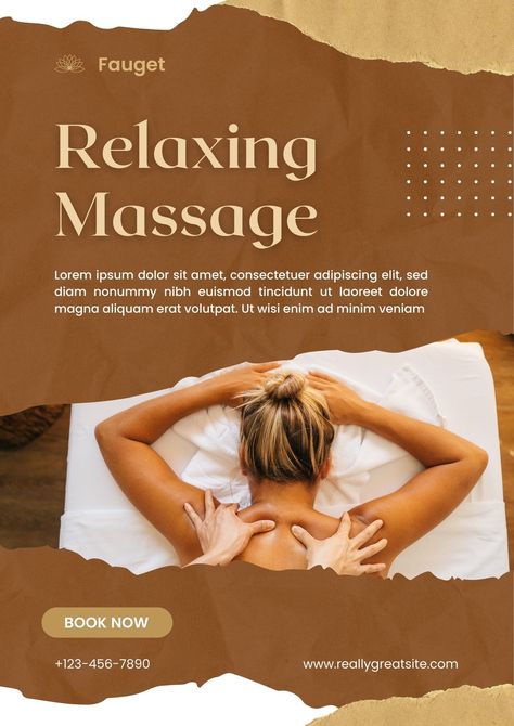 https://www.canva.com/templates/EAFLjWUUkdE-brown-simple-relaxing-massage-poster/ Massage Poster, Myofascial Release Massage, Spa Treatments Massage, Body Massage Spa, Complementary Medicine, Body To Body, Massage Center, Swedish Massage, Professional Massage