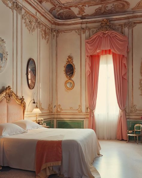 Opulent Rococo revival; a chamber where every dawn is a delicate dance with history. #RococoRevival #HistoricElegance #neverscene Rococo Mansion, Rococo Revival, Roccoco Architecture Interiors, Versailles Marie Antoinette Bedroom, Marie Antoinette Room Versailles, Interior Design Concepts, Bedroom Wardrobe, Interior Concept, Room Types