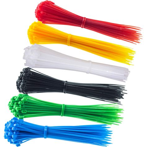 8 Inch Zip Ties, 120pcs Nylon Cable Ties, 6 Multi-colors, #Ad #Ties, #SPONSORED, #Inch, #Zip, #pcs Power Cord Storage, Diy Tie, Wire Storage, Cable Tie, Must Have Tools, Cable Ties, Zip Ties, Shipping Supplies, Tie Colors