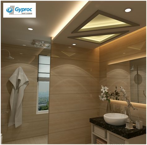 Bathroom False Ceiling Design, Bathroom False Ceiling, European Bathroom Design, House Hall Design, Down Ceiling, Small Bathroom Design Ideas, Down Ceiling Design, Small Bathroom Interior, Pop False Ceiling Design