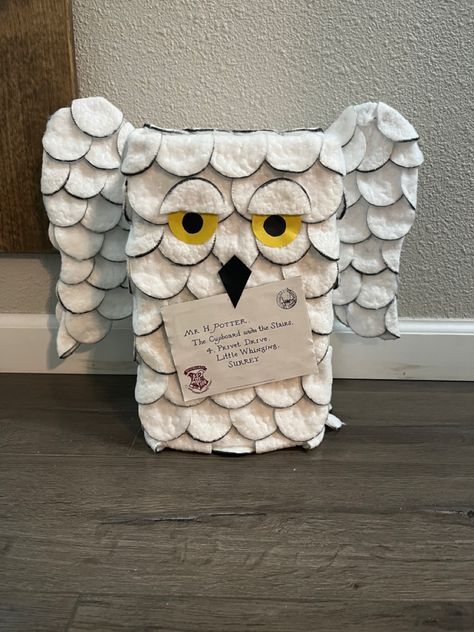 Harry Potter Valentine Box Ideas Easy, Hermione Valentine Box Ideas, Hedwig Valentine Box Ideas, Harry Potter Surprise, Diy Hedwig Owl, Harry Potter Valentine Box Ideas, Hedwig Pinata, Surprise Harry Potter, Diy Owl Valentine Boxes