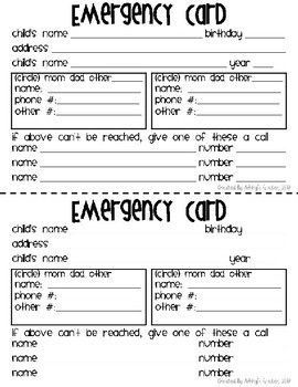 Emergency Contact Form, Home Daycare Ideas, Daycare Organization, Home Childcare, Home Day Care, Starting A Daycare, Daycare Forms, Parent Contact, Kids Daycare