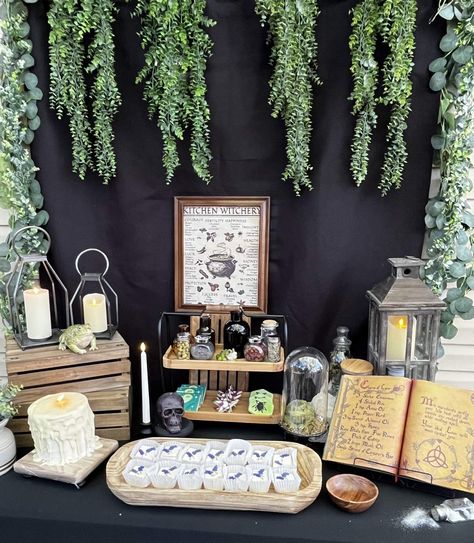 Practical Magic Halloween Party Ideas | Photo 1 of 23 Practical Magic Halloween, Magic Decorations, Halloween Dessert Table, Halloween Prizes, Magic Birthday Party, Halloween Countdown Calendar, Wizard Party, Magic Birthday, Magic Theme