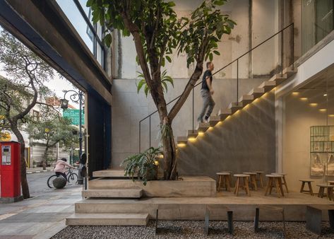 Sawo Coffee & Roastery / Oi Architect Shop Architecture, Coffee House Design, Shop Facade, Coffee Shop Interior Design, Cafe Concept, Coffee Roastery, Burger Restaurant, Coffee Shops Interior, Cafe House