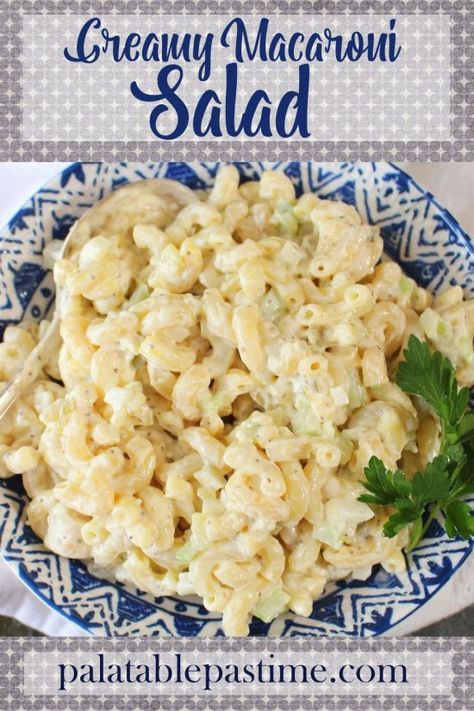 Creamy Pasta Salad Recipes With Mayo, Macaroni Salad No Egg, Homemade Slaw Dressing, Egg Macaroni Salad, Creamy Pasta Salad Recipe, Mayo Pasta Salad Recipes, Deli Salads, Creamy Macaroni Salad, Homemade Slaw