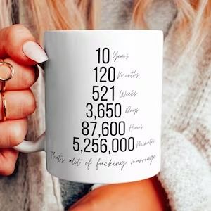 10th Anniversary Gift, Happy Anniversary, 10 Year Anniversary Gift, Husband Gift Ideas, Tenth Anniversary, Coffee Mug, 10 Years of Marriage - Etsy Husband Gift Ideas, Anniversary Gift Husband, 10 Year Anniversary Gift, 10th Anniversary Gifts, Tenth Anniversary, Gift Husband, 10 Year Anniversary, Year Anniversary Gifts, 10 Anniversary