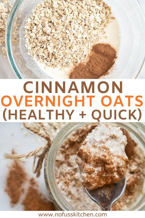 Overnight Oats With Water, Cinnamon Overnight Oats, Overnight Oats Recipe Easy, Best Overnight Oats Recipe, Oat Recipes Healthy, Easy Overnight Oats, Overnight Oats Recipe Healthy, Overnight Oat, Overnight Oats Healthy