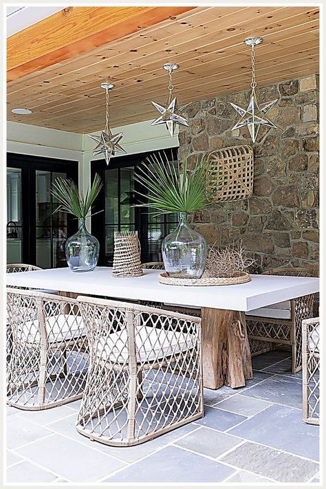 Outdoor Tables And Chairs - The search is over. You don't have to look for it anymore. Just get it from here by clicking on the link. Nantucket Exterior, White Outdoor Dining Table, Dining Table For 10, Slate Pavers, Table For 10, Outdoor Tables And Chairs, White Dining Table, Furniture Design Ideas, Rattan Dining Chairs