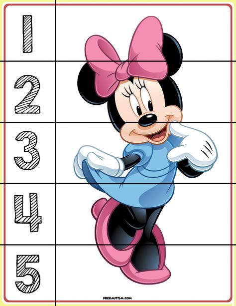 Number Puzzle, Disney Classroom, Number Puzzles, Printable Activities For Kids, Preschool Printables, Preschool Activity, Kids Learning Activities, Toddler Learning Activities, Number Sense