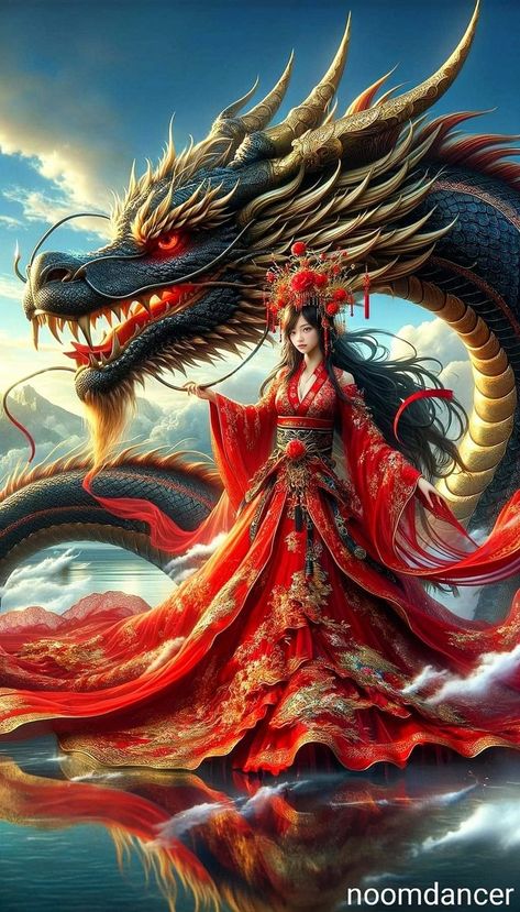 Yin Yang Art, Dragon Artwork Fantasy, Female Dragon, Beautiful Angels Pictures, Animal Portraits Art, Asian Painting, Fantasy Images, Dragon Artwork, Dragon Drawing