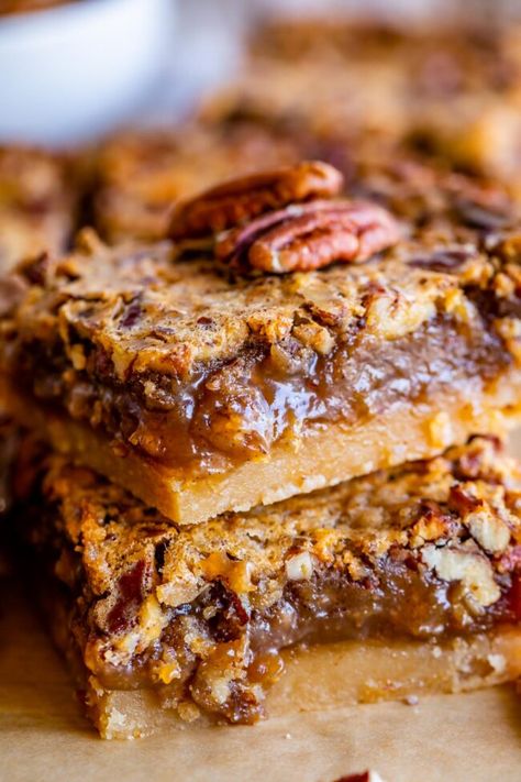 Classic Gooey Pecan Pie Bars - The Food Charatan Gooey Pecan Pie, Crumble Recipes, Pecan Pie Bars Recipe, The Food Charlatan, Pecan Bars, Buttery Shortbread, Pecan Pie Bars, Food Charlatan, Biscotti Recipe