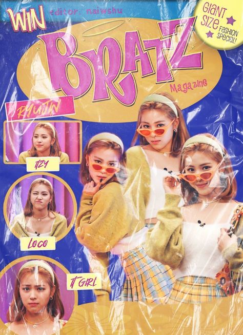 ITZY Ryujin Bratz magazine edit. Popteen Magazine Kpop, Bratz Graphic Design, Itzy Magazine, Magazine Edit Kpop, Ryujin Poster, Kpop Magazine Edit, Bratz Edit, Bratz Magazine, Itzy Poster