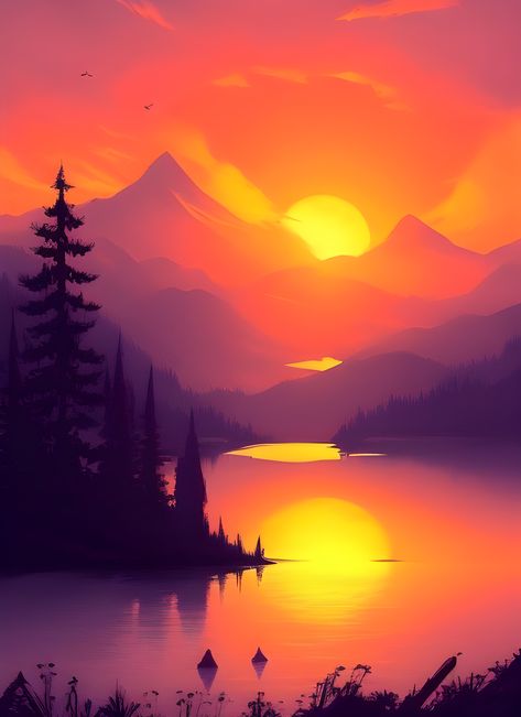 https://www.redbubble.com/i/metal-print/Add-a-Touch-of-Beauty-and-Tranquility-to-Your-Space-with-Our-Wide-Range-of-Gorgeous-Minimalist-Landscape-Sunrise-Water-View-Prints/136808992.0JXQP?asc=u Neon Landscape, Landscape Sunrise, Sunrise Art, Minimalist Landscape, Acrylic Painting Tutorials, Sunset Landscape, Landscape Scenery, Gods Creation, Water Views