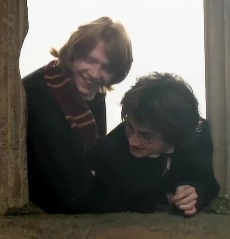 Ron And Harry, Ronald Weasley, Harry Potter Ron, Harry Potter Icons, Rupert Grint, Hogwarts Aesthetic, Golden Trio, Harry James, Harry James Potter