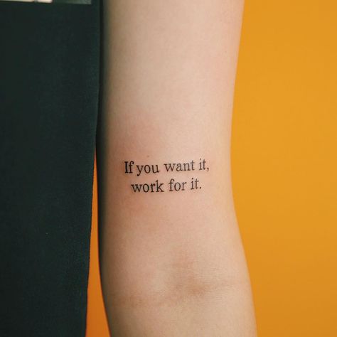 Message Tattoos Inspiration, Bold Word Tattoos, Tattoo Messages, Mindset Tattoo Ideas, Mindset Tattoo, Present Tattoo, Message Tattoo, Empowerment Tattoo, Powerful Tattoo