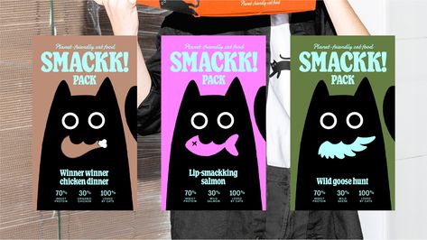 Smackk! Planet-friendly Cat Food – Packaging Of The World Cat Food Brands, Chicken Protein, Wild Love, Conceptual Design, Branding Mockups, Branding Agency, Package Design, Food Packaging, Cat Food