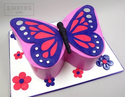 Butterfly-Shaped Cake - Empire Cake Butterfly Shape Cake Design, Butterfly Shape Cake, Butterfly Shaped Cake, Carved Butterfly, Butterfly Birthday Cakes, Shape Cake, Anna Birthday, Birthday Cake For Him, Butterfly Birthday Party