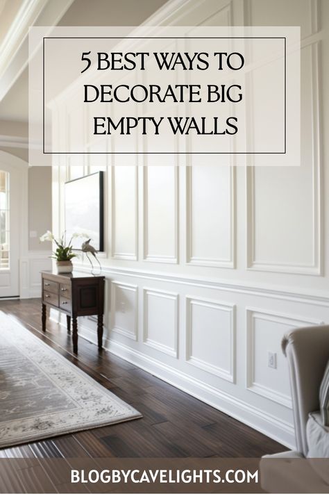 Looking to add personality to your space? Discover the top 5 large wall decor ideas that'll leave a lasting impression. From statement pieces to elegant wall designs, your walls will thank you. Click to elevate your home! Idea For Large Wall In Living Room, Living Room With Wall Molding, Elegant Accent Wall Living Room, Family Room Wall Design Ideas, Molding On Vaulted Walls, Millwork Wall Vaulted Ceiling, Wainscoting On Large Wall, Bedroom Large Wall Ideas, Decor For High Wall Space