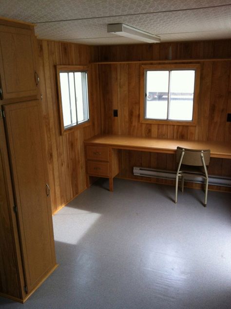 Office Trailer Conversion, Mobile Office Ideas, Body Tech, Slider Window, Baseboard Heating, Site Office, Floor Insulation, Custom Trailers, Mobile Office