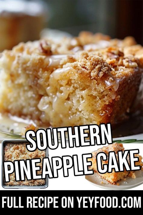 Southern Pineapple Cake - Yeyfood.com: Recipes, cooking tips, and kitchen hacks for home cooks of all levels Pineapple Upside Down Angel Food Cake, Longhorn Pineapple Bake, Pineapple Cake Using Box Cake, Coconut Pineapple Dessert Recipes, Pineapple Rum Cake Recipe, Southern Creamy Pineapple Pecan Cake, Southern Pineapple Cake Recipe, Pineapple Bread Pudding Recipe, Pineapple Coconut Dream Cake