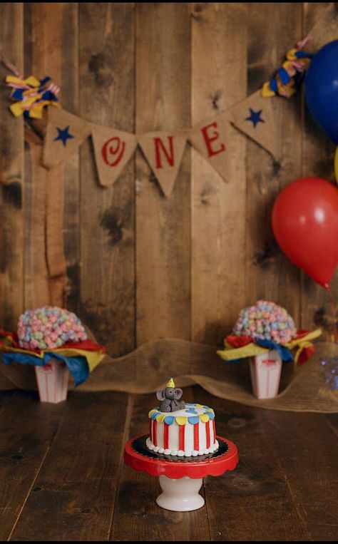 Circus Photoshoot, Dumbo Birthday Party, Dumbo Birthday, Circus First Birthday, One Birthday Banner, Circus 1st Birthdays, Circus Party Decorations, Circus Birthday Party Theme, Baby Boy 1st Birthday Party