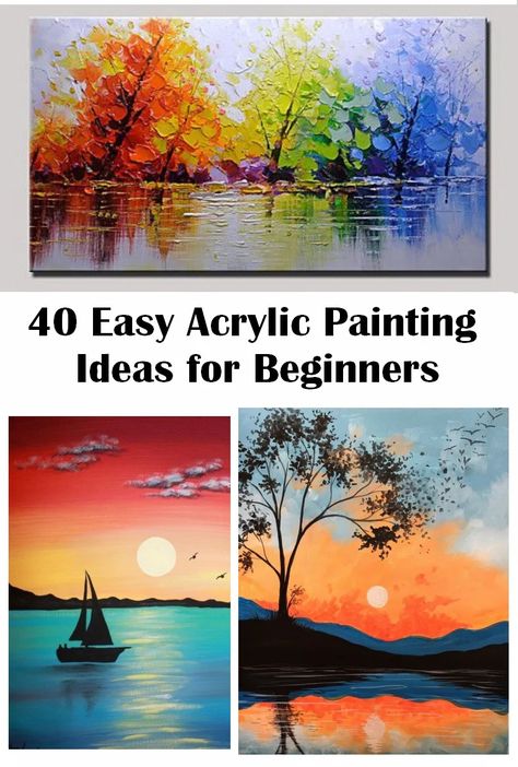 40 Easy Landscape Painting Ideas for Beginners, Easy Acrylic Painting – Art Painting Canvas Paintings Ideas Beginner, Easy Summer Acrylic Painting Ideas, Acrylic Painting Ideas On Canvas Nature Trees Abstract Landscape, Beginning Acrylic Painting Ideas, Acrylic Painting Canvas Nature, Acrylic Painting Ideas On Canvas Nature, Acrylic Sunrise Painting, Simple Acrylic Painting Ideas For Beginners, Easy Step By Step Painting For Beginners