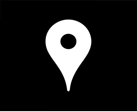 Google Map Symbol Logo White Design Vector Illustration With Black Background Location Symbol, Website Symbol, Location Logo, Map Logo, Map Symbols, Location Icon, Beautiful Art Pictures, Symbol Logo, Black And White Colour