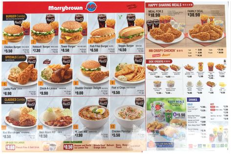 Marrybrown - Malaysia's Popular Fried Chicken Shop Has Returned To Singapore - DanielFoodDiary.com Marry Brown, Calorie Chart, Chicken Shop, Burger Menu, Designer Portfolio, Food Poster Design, English Food, Scrapbook Templates, Food Poster